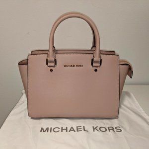 Michael Kors Medium Selma Satchel Bag in Soft Pink